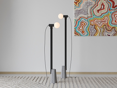 Floor Lamp Black 3d model