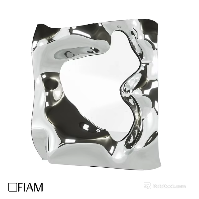 Modern Decorative Mirror With Irregular Shape And Reflective Surface Design 3d model 