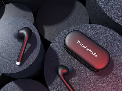 Techmeaudio Wireless Earbuds with Charging Case Modern Design Premium Sound Quality Features 3d model