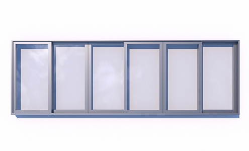 sliding window casement window aluminum alloy window metal window silver gray aluminum alloy window 3d model