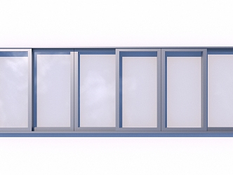 sliding window casement window aluminum alloy window metal window silver gray aluminum alloy window 3d model