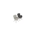 Light Colored Fabric Office Chair With Sleek Metal Base And Comfortable Design