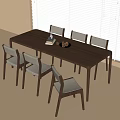 Dining table and chair combination 3d model