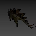 Realistic Stegosaurus Dinosaur Game Movie Character With Spiked Back And Detailed Skin