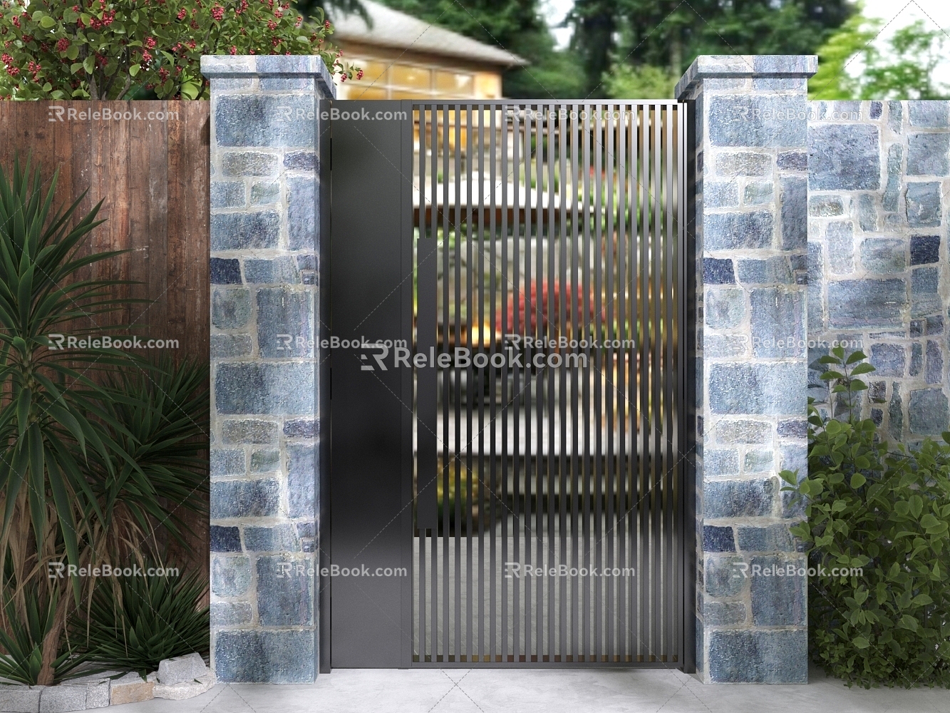 Villa Door Outdoor Courtyard Door Courtyard Door Building Courtyard Door Villa Courtyard Door Modern Iron Door 3d model