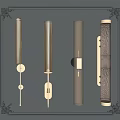 Modern Wall Lamps With Different Designs On Dark Wall Featuring Various Materials And Soft Illumination