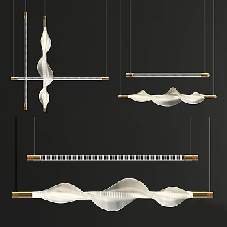 Light Luxury Chandelier Combination 3d model
