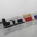 Modern Public Chairs in Various Colors Arranged in Indoor Space with Smooth Floor Reflection