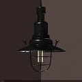 Industrial Style Black Metal Pendant Light With Warm Glow And Cage Design