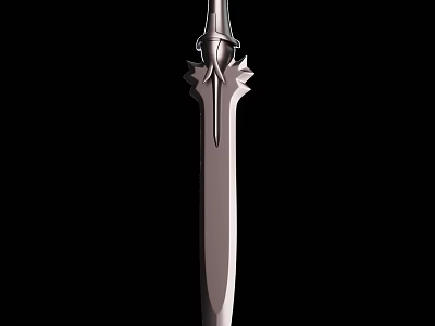 Metallic Sword With Decorative Hilt And Star Shaped Guard Slender Blade Design 3d model