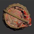 Wicker Basket with Handle for Daily Living Supplies and Red Decorative Ornament