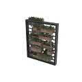 Layered Vertical Garden Decor With Wooden Planters And Mixed Green Succulents