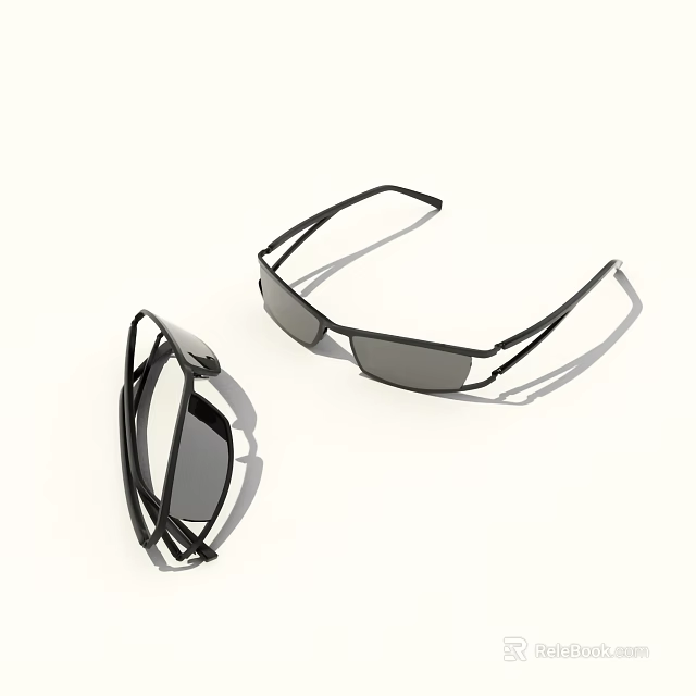 Stylish Black Sunglasses Inspired Jewelry Accessories For Modern Fashion Look 3d model 