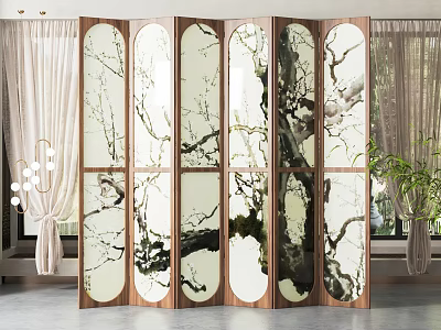 New Chinese Style Screen Partition 3d model