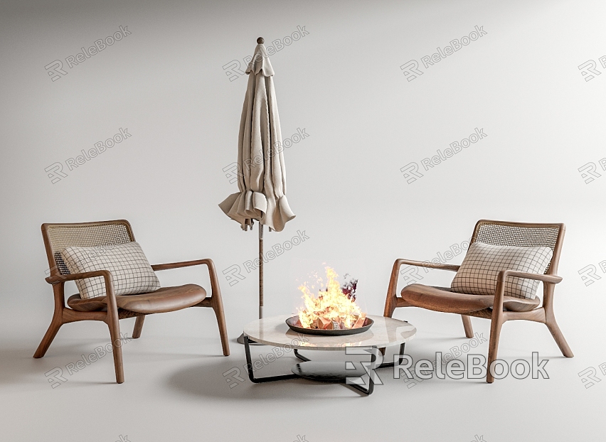 Modern outdoor table and chair outdoor sofa seat model