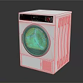 White Front Load Washing Machine With Modern Design And Digital Control Panel 3d model