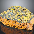 Wood Stone Material Block With Orange Black Porous Surface And Natural Texture