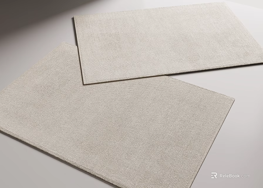 Light Toned Minimalist Square Rugs For Home 3d model 