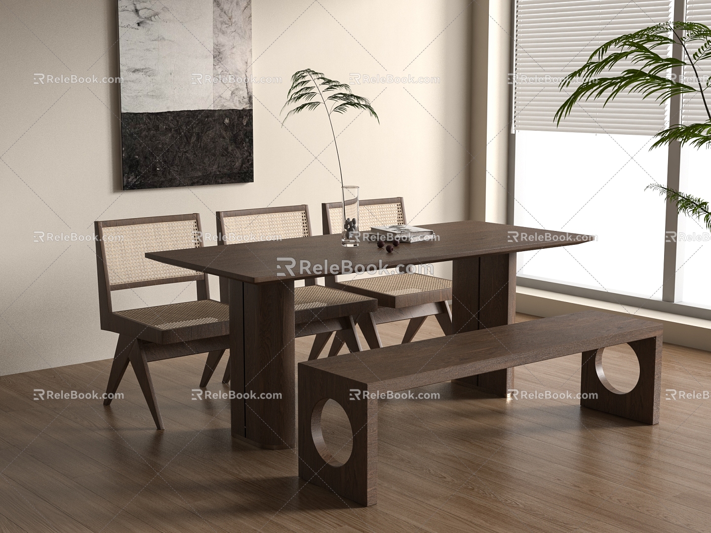 Modern Dining Table Chair Combination Dining Table Chair 3d model