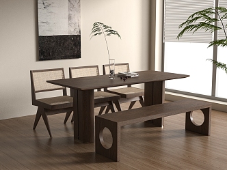 Modern Dining Table Chair Combination Dining Table Chair 3d model