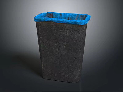 Durable Black Hardware Tools Storage Container With Blue Edge For Workshop Organization 3d model