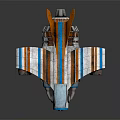 Modern Airliner With Orange Blue Stripes Sleek Aerodynamic Design And Engines