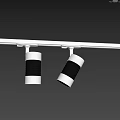 Modern Track Spotlights with White Body Black Mesh and Silver Head for Ceiling Installation