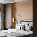 Modern Bedroom Interior With King Size Bed Wooden Nightstands And Area Rug