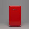 Stylish Red Upright Refrigerator With Shiny Surface And Modern Design For Home Kitchen