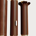 Elegant Brown Decorative Columns With Gold Accents And Unique Designs