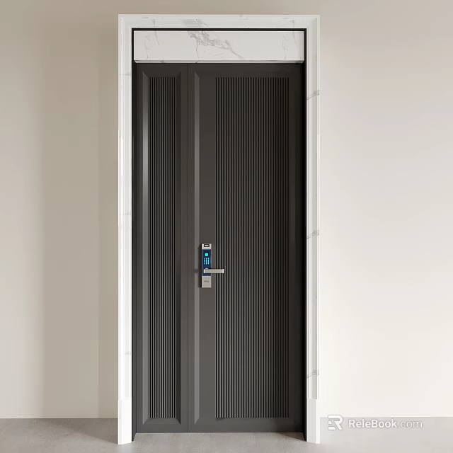 Sturdy Modern Security Door with Advanced Lock System for Home Entry 3d model