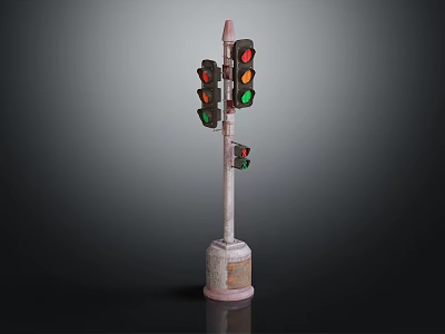 Vintage Traffic Light Themed Decorative Furniture Piece For Home Interior 3d model