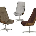Modern Office Chairs with Beige Gray and Brown Ergonomic Backrest Metal Swivel Base