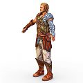 3D Fantasy Warrior Character With Creature Inspired Armor And Detailed Costume