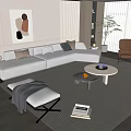 Modern Sofa Coffee Table Combination Corner Sofa 3d model