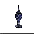 Blue And White Traditional Ceramic Vase With Dragon Patterns And Spire Design