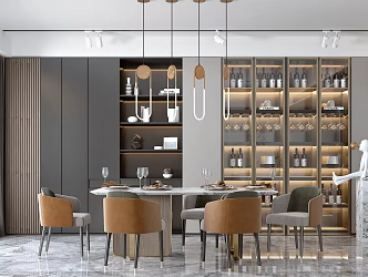 Light Luxury Restaurant 3d model