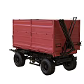 Red Utility Vehicle With Cargo Bed Ladder And Heavy Duty Transport Wheels