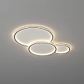 Modern Minimalist Ceiling Lights With Three Circular Illuminated Rings Design 3d model