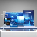 Modern L'Aube Product Display Stand With Blue Packaging And Ocean Elements