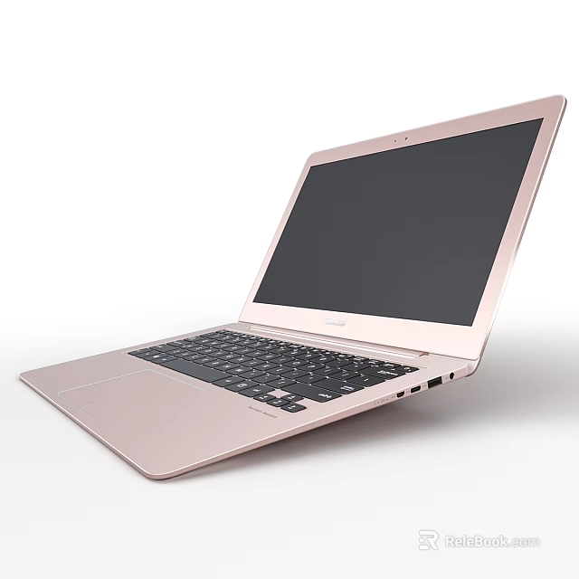 Modern Rose Gold Laptop Computer With Open Screen Daily Electrical Appliance 3d model 