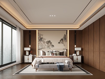 New Chinese bedroom 3d model