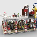 Lego toy building blocks assembly factory site construction screwing assembly line workshop 3d model