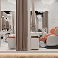 Modern Beauty Hair Salon Interior With Stylish Chairs Mirrors And Elegant Decorative Elements