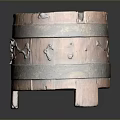 Vintage Wooden Barrel Storage Container With Grape Carvings Metal Hoops And Wooden Legs