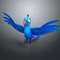 Vibrant Blue Parrot With Spread Wings And Detailed Feathers In Vivid Flying Pose
