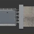 Industrial Metal Enclosure Featuring Open Door And Gray Surface With Internal Components 3d model