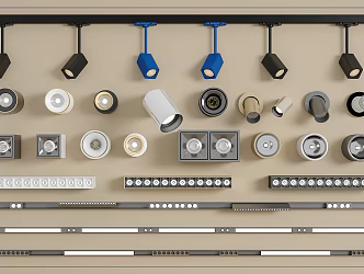 Track Spotlight Downlight Linear Light Embedded Downlight Magnetic Spotlight 3d model