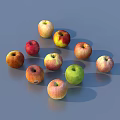 Vibrant Assorted Apples Arranged With Red Yellow Green Hues On Gray Background