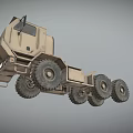 Khaki Heavy Duty Military Tractor Truck With Rugged Multi Wheel Design